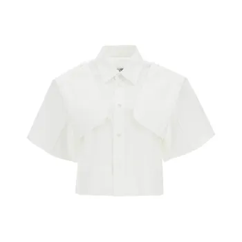 MM6 Maison Margiela Wide Sleeved Cropped Shirt