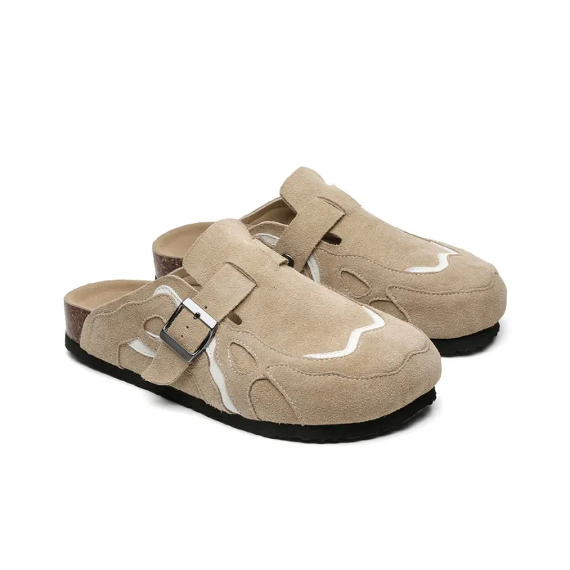MOMGOG Cork Sole Abrasion Resistant Slip Resistant Closed Toe Slippers Unisex-7