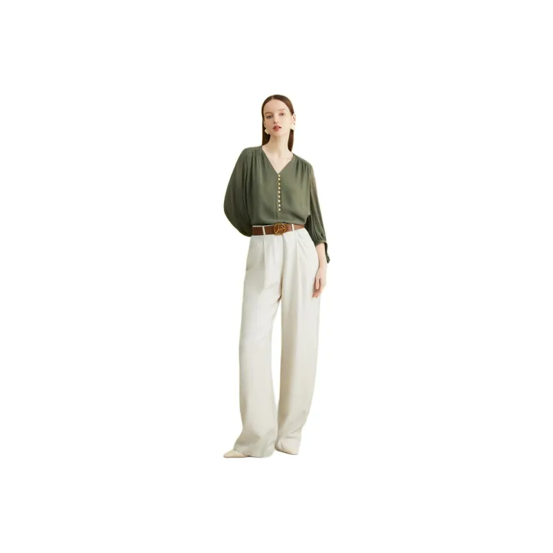 Yiner Shirt Women's Olive Green-0