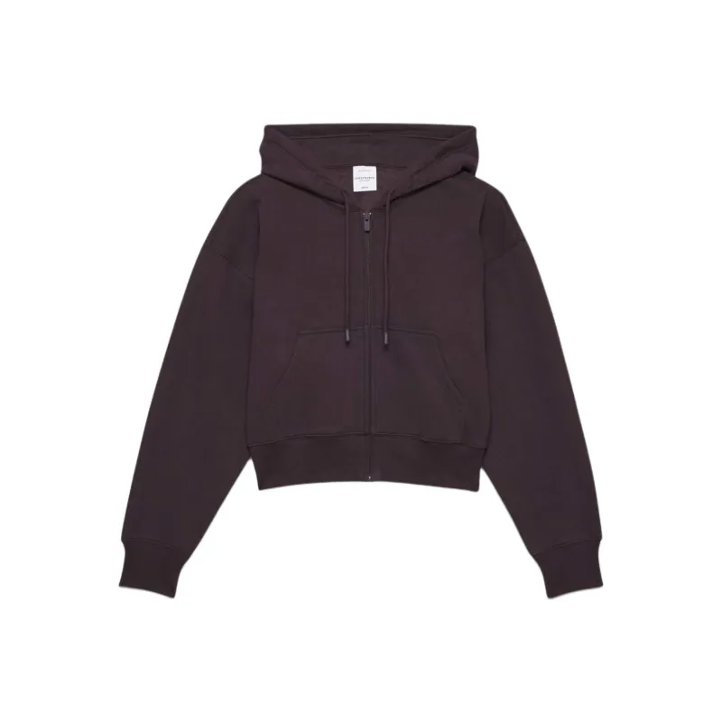 ARITZIA Sweatfleece Cozy Fleece Boyfriend Boxy Zip Hoodie Sweatshirt Women's Noble/Noble Purple-0