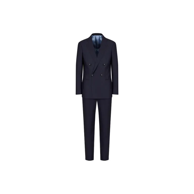 GIORGIO ARMANI Soho Line Double breasted Pinstriped Suit In Virgin Wool-0