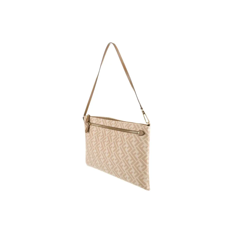 FENDI Wool Clutch Women's Beige-3