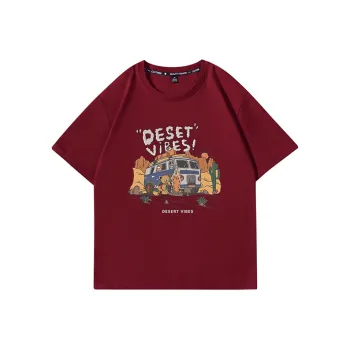 SUNSUNTOWN T-Shirts Unisex Burgundy