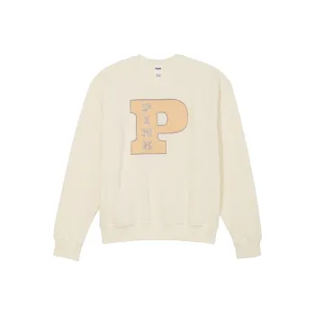 Victoria's Secret PINK Ivy Fleece Classic Crew Sweatshirt/WSS Sweatshirt Women's White Shell Shiny