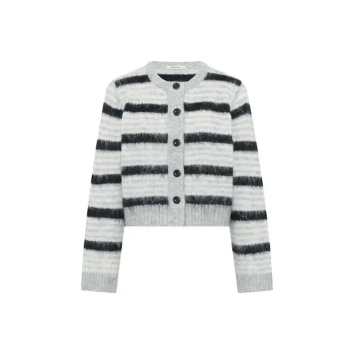 MEIYANG Knitwear Women's Black Gray Stripes