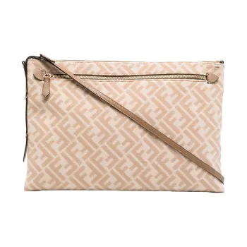 FENDI Wool Clutch Women's Beige