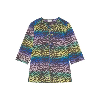 GANNI Leopard print Cotton Blouse