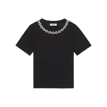 Sandro Crystal embellished Cotton T shirt
