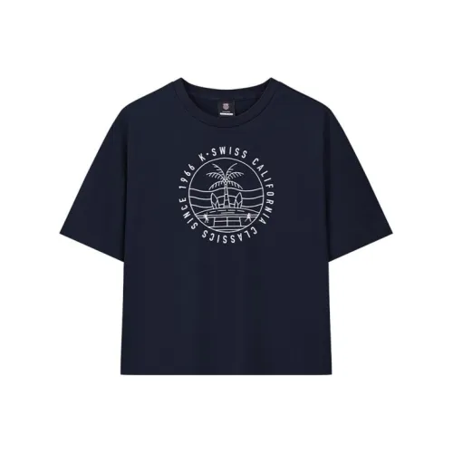 KSWISS Drop Shoulder Sleeve T Shirt Women's Blue