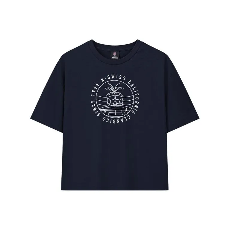 KSWISS Drop Shoulder Sleeve T Shirt Women's Blue-0