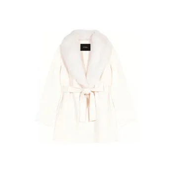 Maje Belted Faux fur Coat