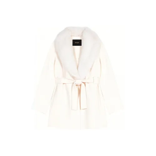 Maje Belted Faux fur Coat