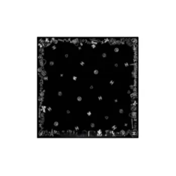 CHANEL Silk Twill Silk Scarves Unisex Black