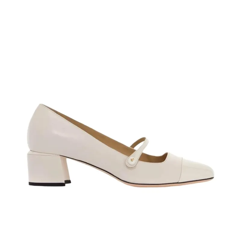 Jimmy Choo Chunky Heel High Heels Women's Milk White-1