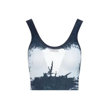 DIESEL Pattern Jacquard Ribbed-Knitted Cropped Top