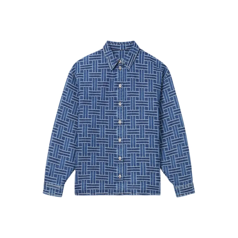 KENZO Weave Denim Loose Shirt-0