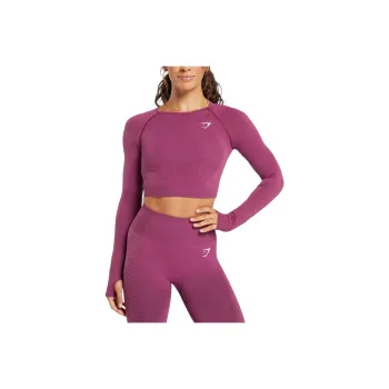 GYMSHARK T Shirt Women's Plum Pink Mud Gray Stone