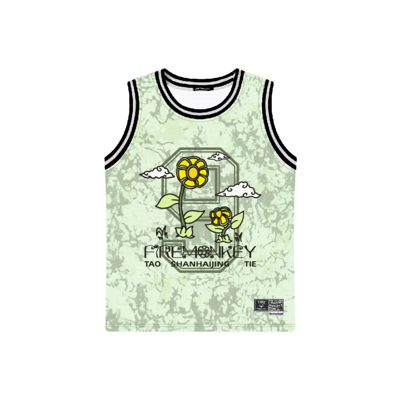 FireMonkey Basketball Jersey Unisex Mint Green-0