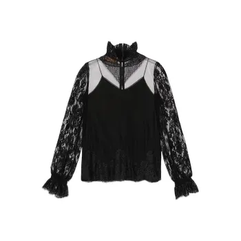 GUCCI High neck Lace Blouse