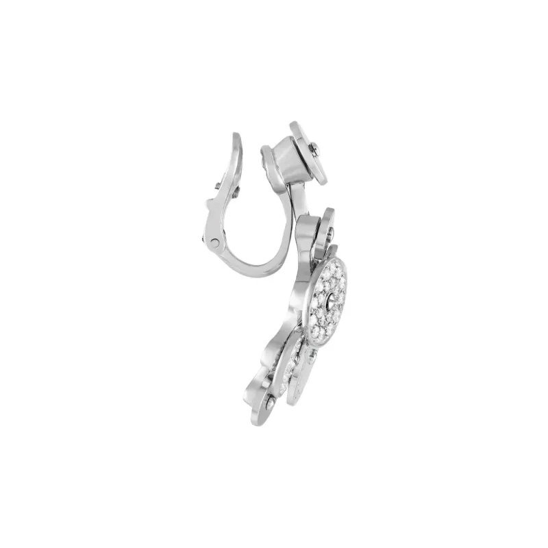 BVLGARI 18K White Gold Cicladi Diamond Clip on Earrings-1