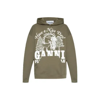 GANNI Logo Printed Hoodie