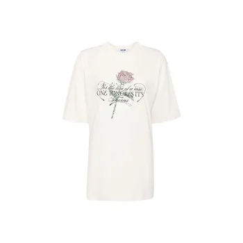 MSGM Rhinestone-embellished T-shirt