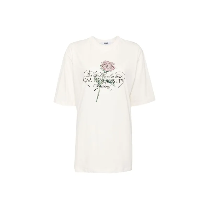 MSGM Rhinestone-embellished T-shirt-0