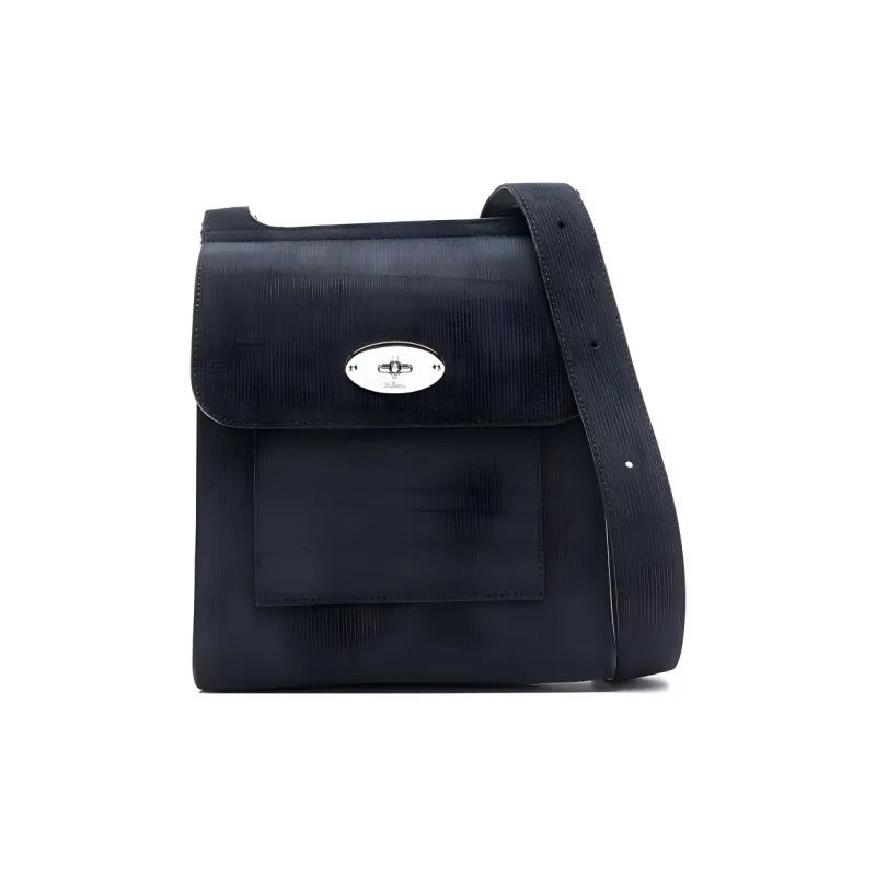 Mulberry Suede Fabric, Calfskin Shoulder Bag, Crossbody Bag Men's Midnight Blue-0