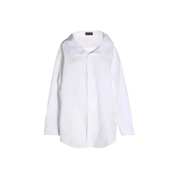 Balenciaga Off Shoulder Oversized Poplin Shirt