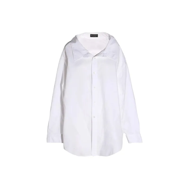 Balenciaga Off Shoulder Oversized Poplin Shirt-0