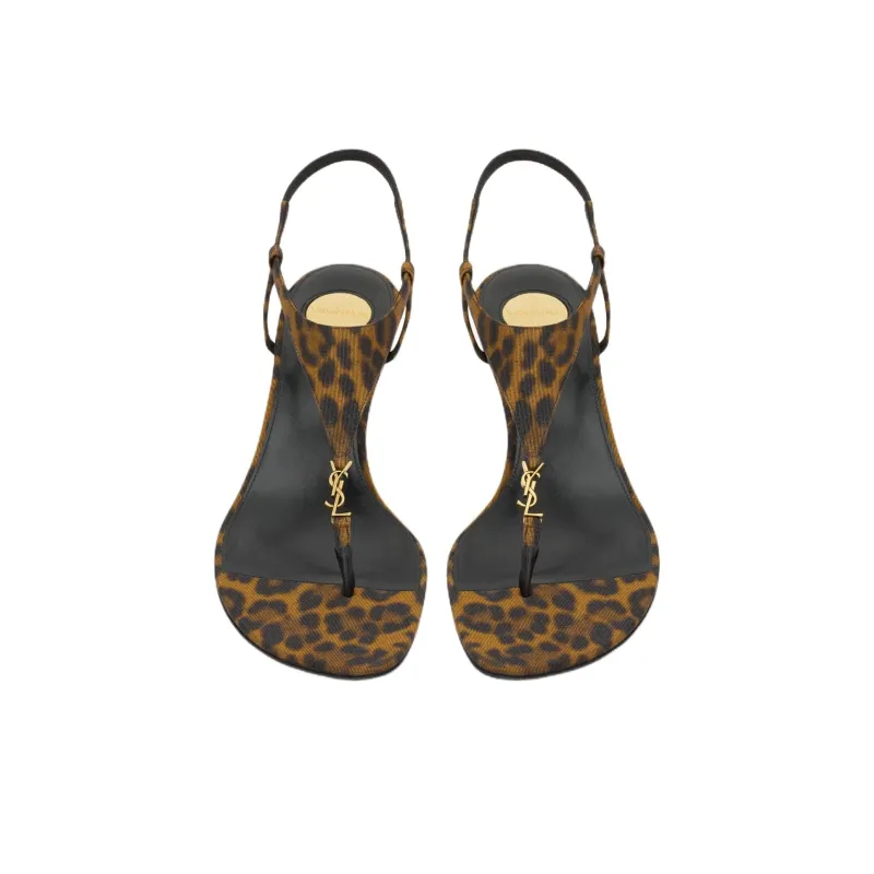SAINT LAURENT CASSANDRA One Strap Sandals 4cm Women's Brown-3