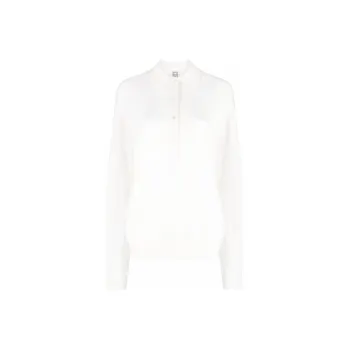 TOTEME Button Detailed Knitted Polo Shirt