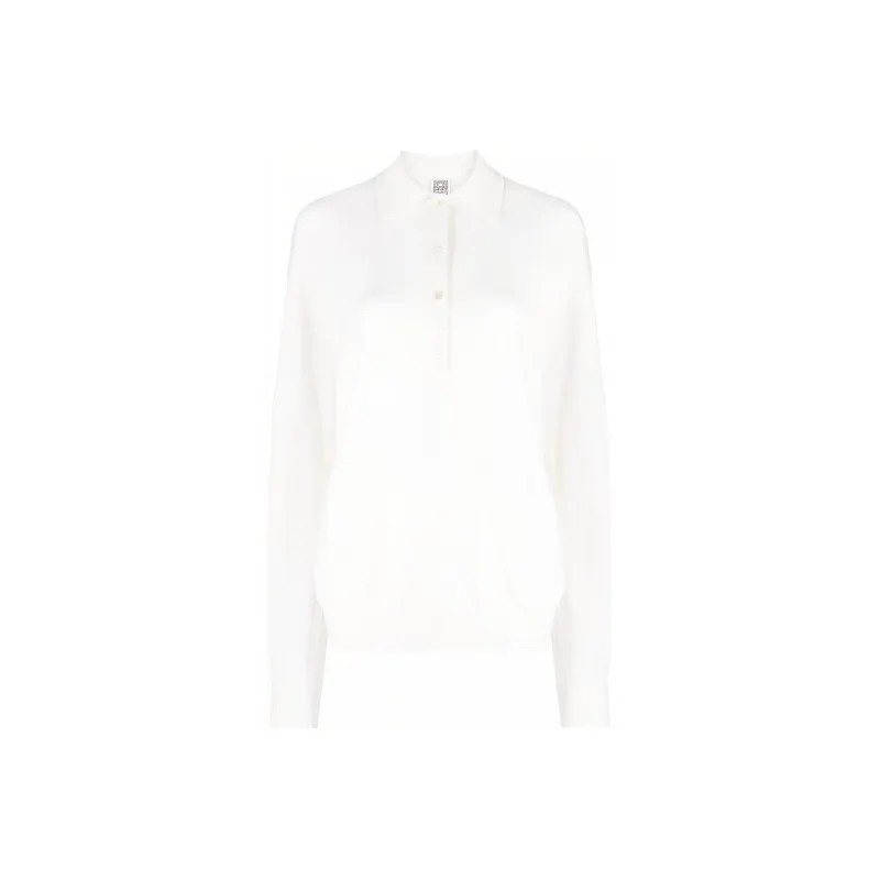 TOTEME Button Detailed Knitted Polo Shirt-0