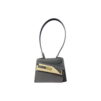 HERMES Kelly Epsom Leather Kelly Bag, Crossbody Bag, Shoulder Bag Women's 85 Ardoise Slate Gray