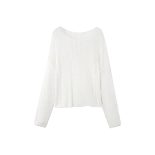 TKY SHOP 이리데센트 화이트 여성 니트웨어