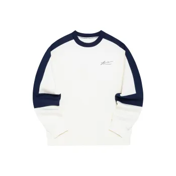 Erke Crew Neck Sweatshirt Spring Fall Women's Glacier White