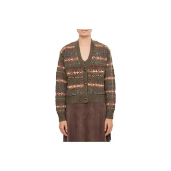 Polo Ralph Lauren V Neck Intarsia Knit Cardigan