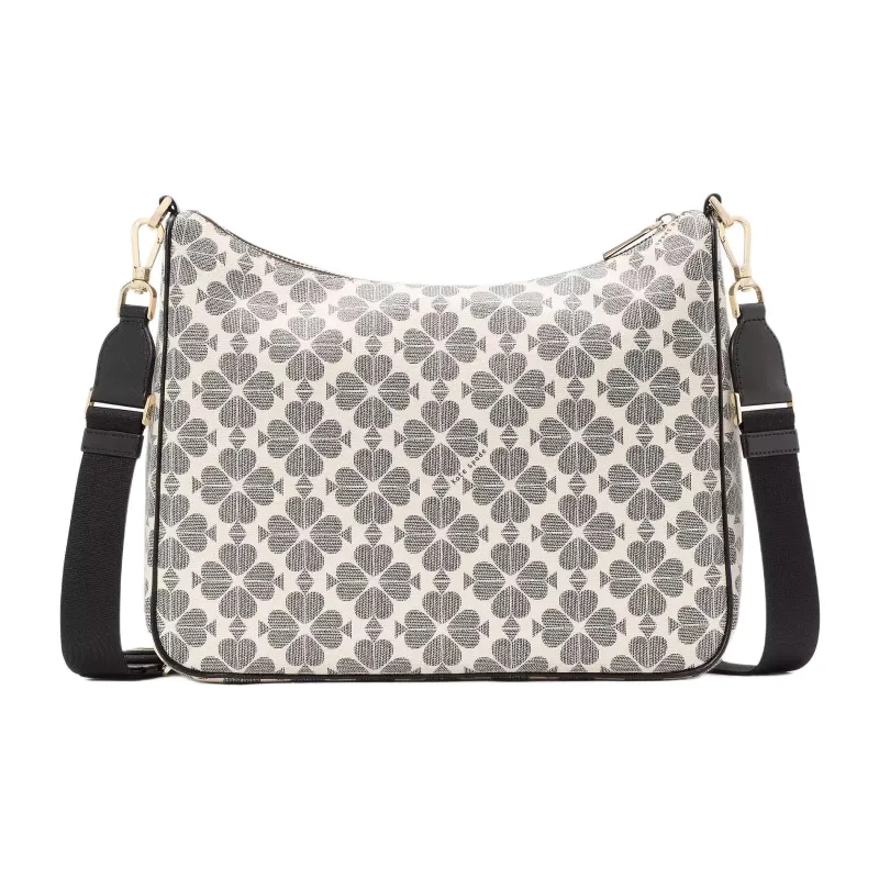 Kate Spade Flower PVC Shoulder Bag Large Size Women's Black & Multicolor-2