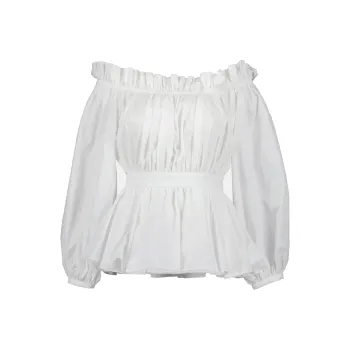 Alexander McQueen Off shoulder Cotton Blouse
