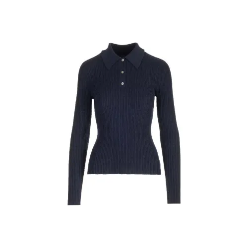 THEORY Button Detailed Ribbed-Knit Polo Shirt