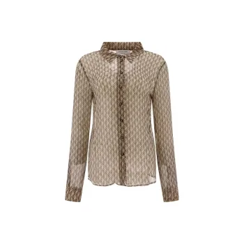 Marine Serre All-Over Patterned Long-Sleeved Shirt