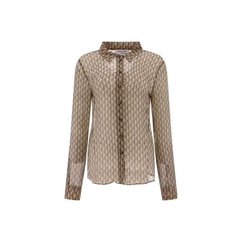 Marine Serre All-Over Patterned Long-Sleeved Shirt-0