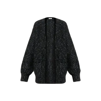 Ferragamo Bouclé-Design Open-Front Knitted Cardigan