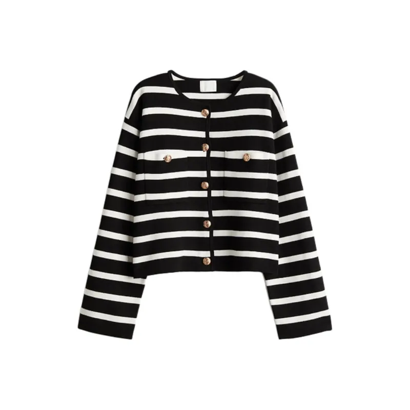 H&M Knitwear Women's Black Stripes-0