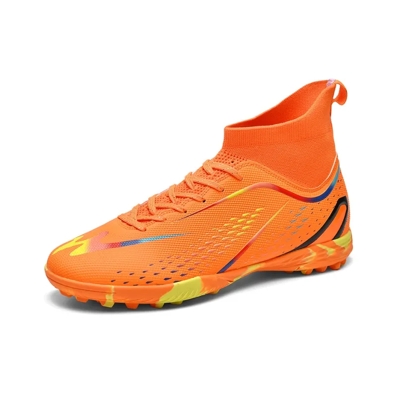 Binary TF Rubber Broken Studs Cushioning Abrasion Resistant Lightweight Soccer Shoes Unisex Orange-1