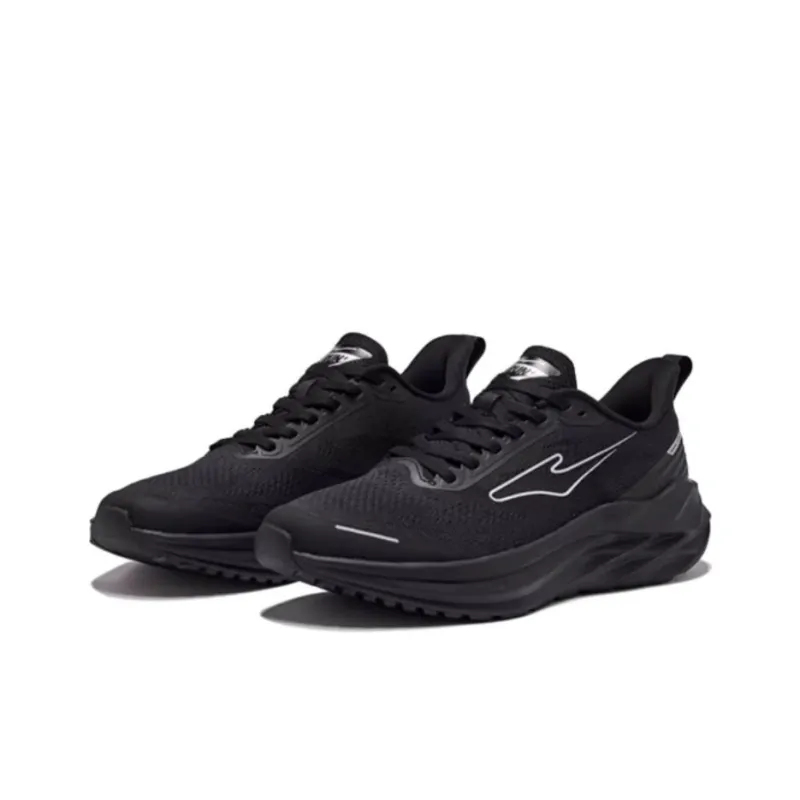 Erke Anti Slip Wear Resistant Low Top Casual Running Shoes Men's Jet Black-1