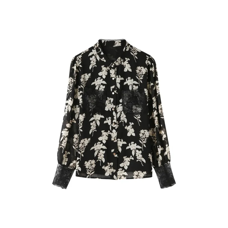 H YXIANG Chiffon Shirts Women's-3