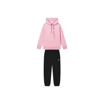 FILA Casual Sportswear Men Clothing Sets Dark Pink Top+Black Pants