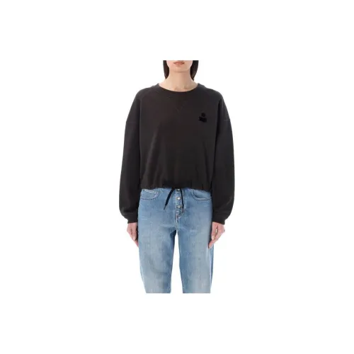 ISABEL MARANT ETOILE Logo Printed Crewneck T Shirt Margo Drawstring Cropped Sweatshirt