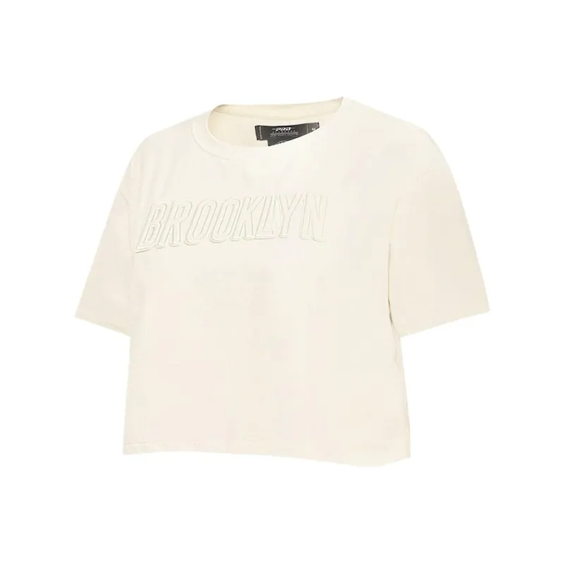 NBA Brooklyn Nets Regular T Shirt Women's Beige-0